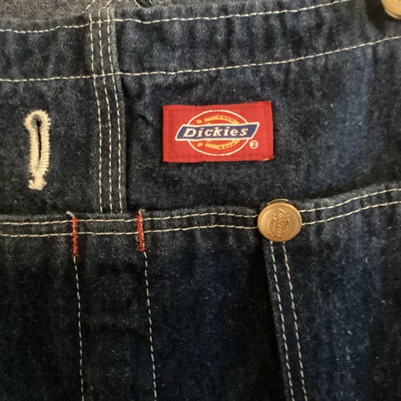 Dickies Mens denim Button Fly Bib Overalls size 40 Made in USA vintage - Picture 3 of 13